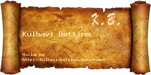 Kulhavi Bettina névjegykártya