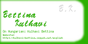 bettina kulhavi business card